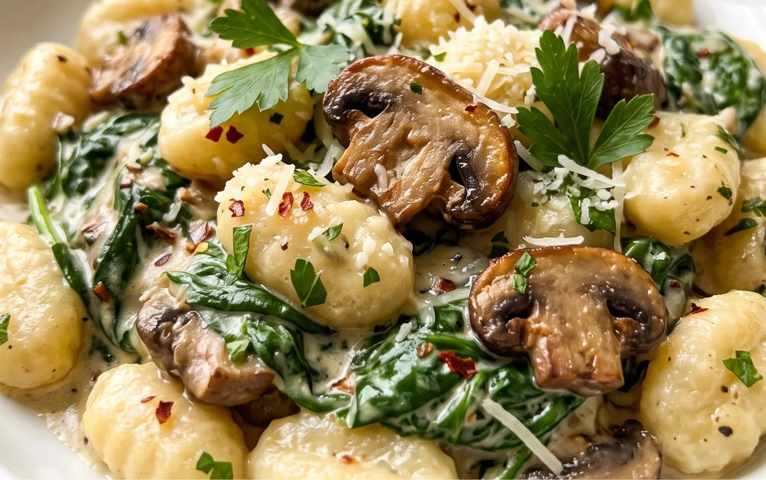 Creamy Spinach and Mushroom Gnocchi (One-Pan, 20 Minutes)